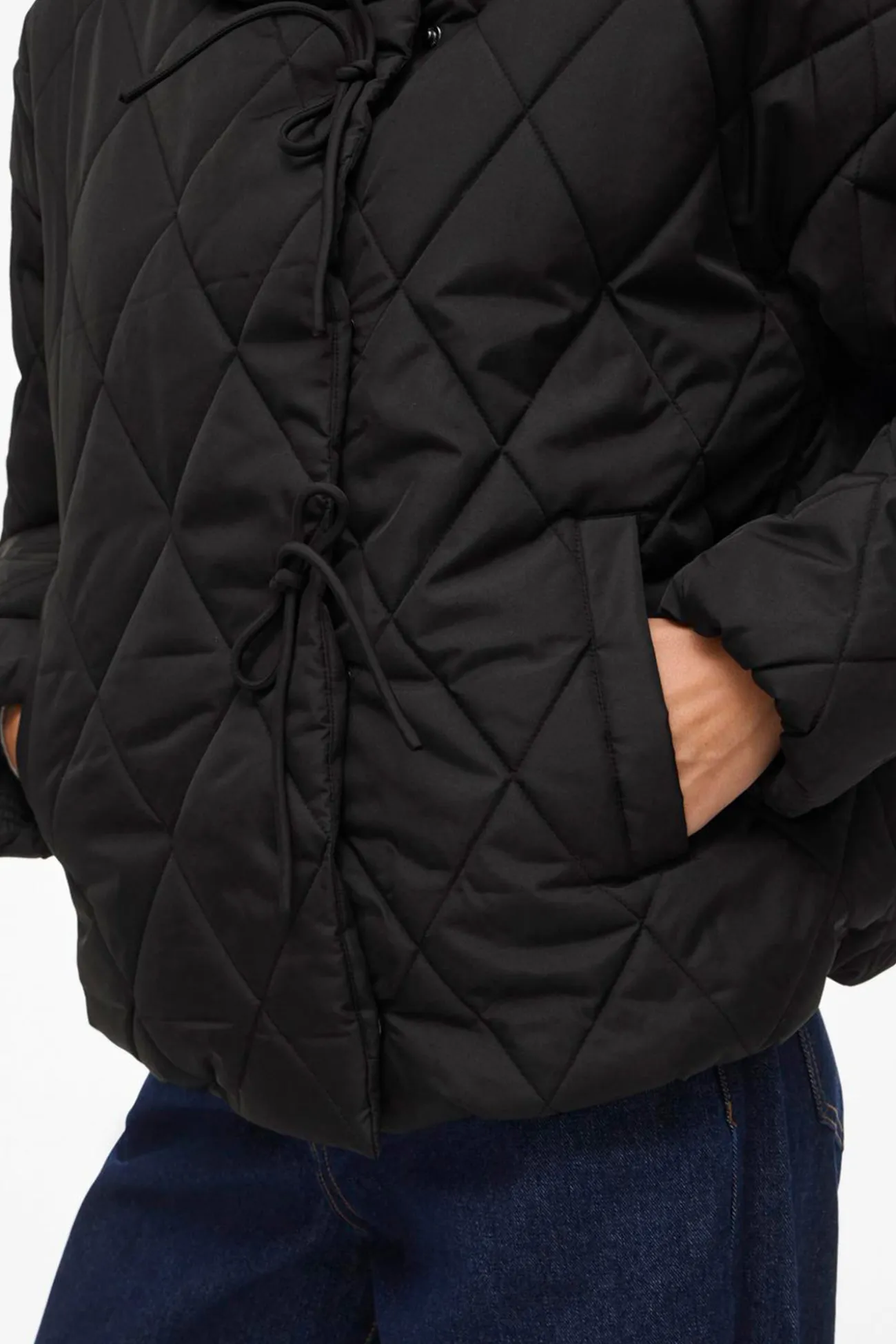 Abrigo acolchado cuello chimenea