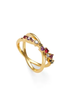 Anillo Estelar Cross Ba&ntilde;o oro