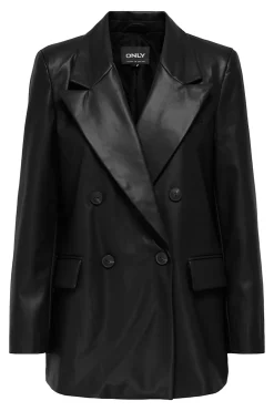 Blazer cruzada de piel vegana