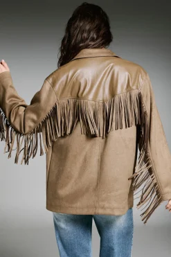 Blazer de ante con flecos