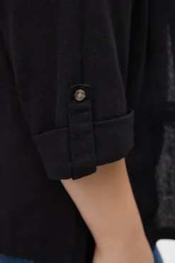 Blazer de mujer abierta con solapa talla grande