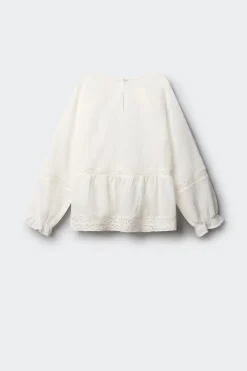 Blusa blanca bordados ni&ntilde;a