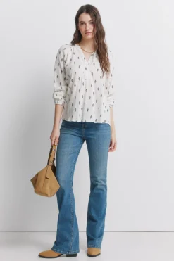 Blusa bordados lace