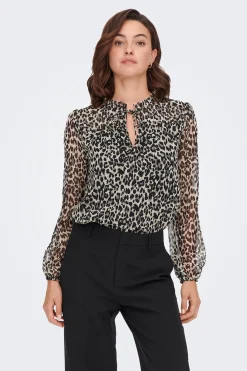 Blusa de gasa estampada