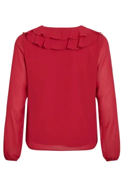 Blusa de manga larga con volantes