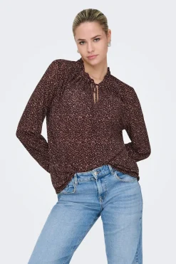 Blusa estampada manga larga