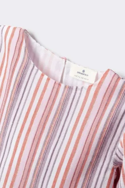 Blusa manga corta rayas lurex ni&ntilde;a