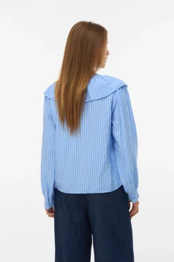 Blusa manga larga de mujer con volantes
