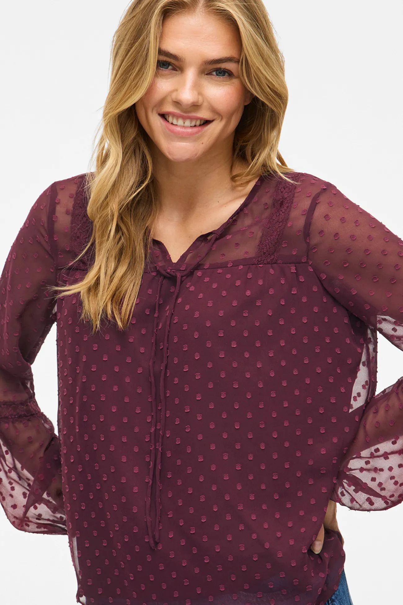 Blusa manga larga plumeti