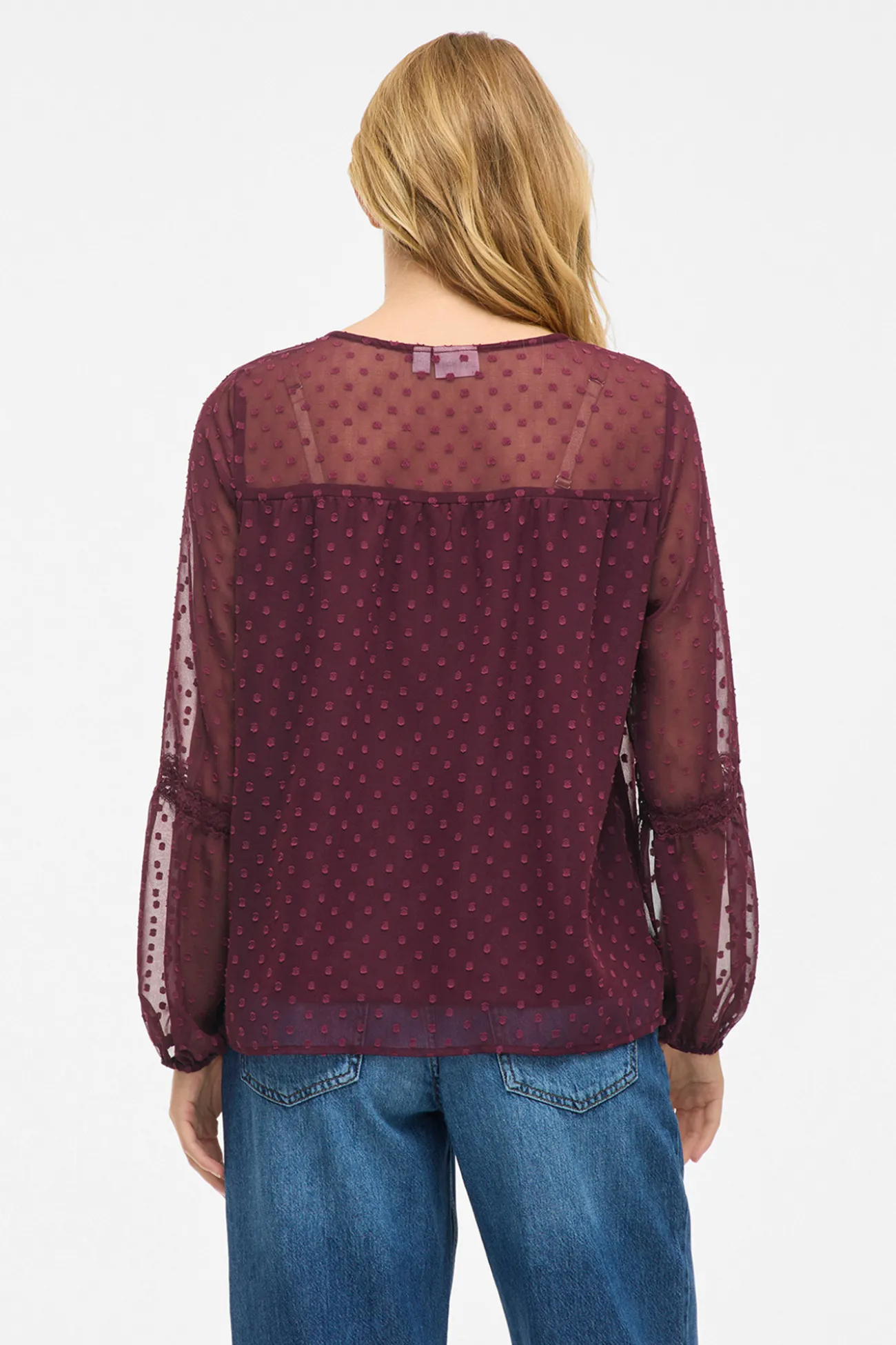 Blusa manga larga plumeti
