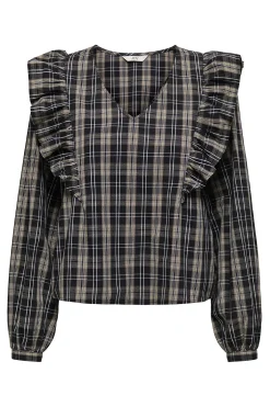 Blusa manga larga volantes