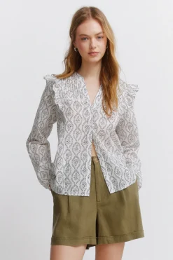 Blusa volumen y volantes