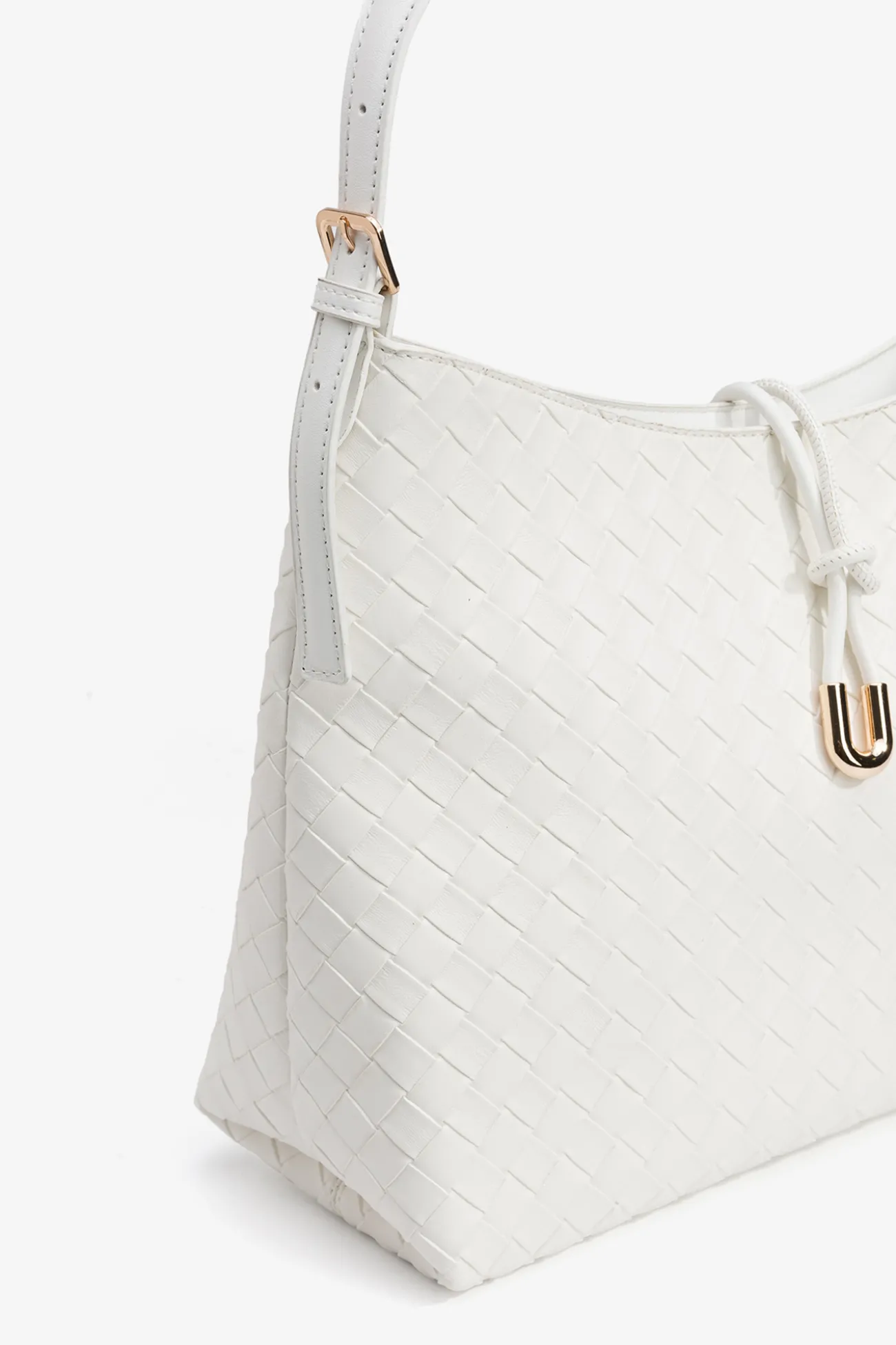 Bolso de hombro con textura de trama