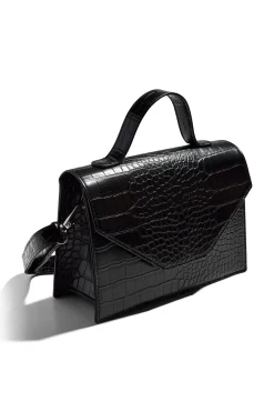 Bolso de mano con estampado de cocodrilo