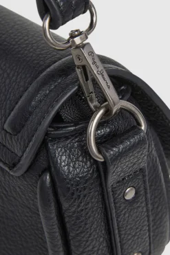 Bolso Efecto Piel Con Solapa