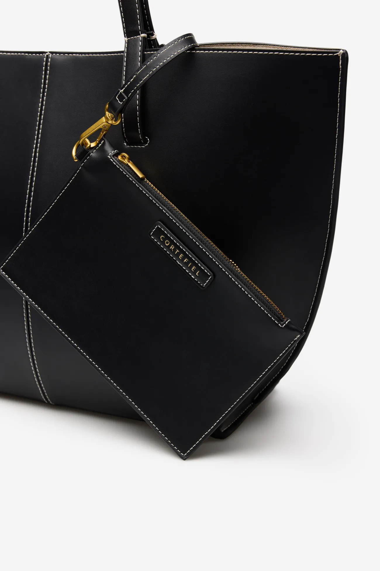 Bolso shopper básico pespuntes