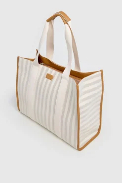 Bolso shopper lona rayas