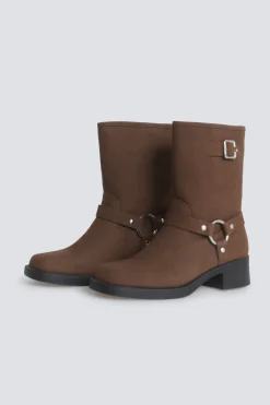Bota biker marr&oacute;n