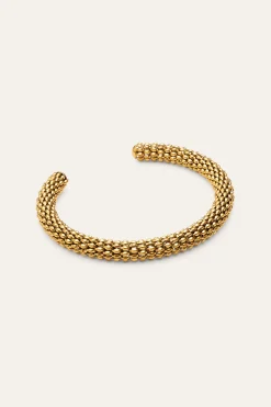 Brazalete Disco Acero Ba&ntilde;o Oro