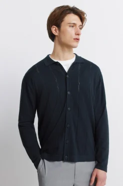 Cárdigan botones cuello polo