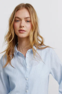 Camisa b&aacute;sica efecto lino
