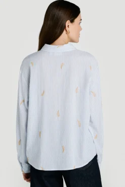 Camisa con bordados de algod&oacute;n y viscosa