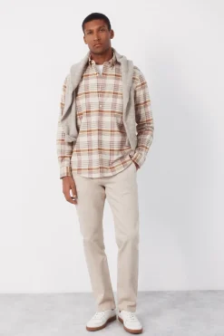 Camisa cuadros oxford slub