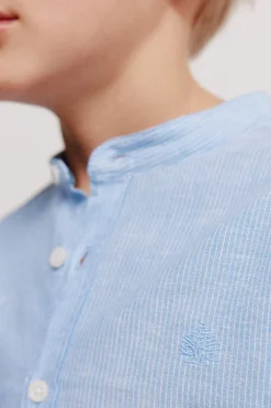 Camisa de lino a rayas mao ni&ntilde;o