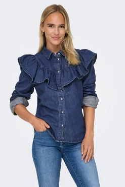 Camisa denim con volante