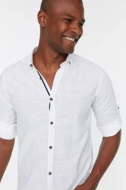 Camisa efecto lino