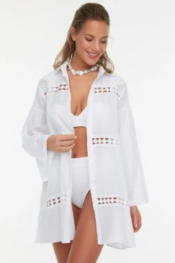 Camisa larga playera con rayas