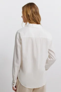Camisa lino escote pico