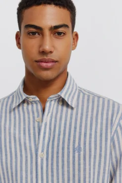Camisa lino rayas