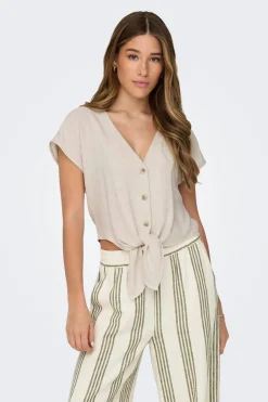 Camisa manga corta de lino
