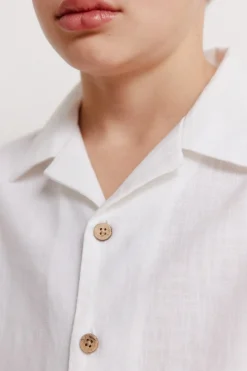 Camisa manga corta estilo lino ni&ntilde;o