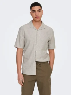 Camisa manga corta lino