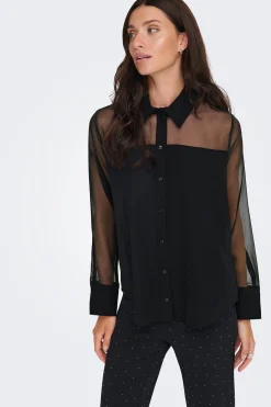 Camisa manga larga transparente