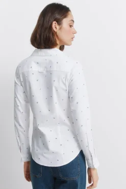 Camisa Oxford escote pico algod&oacute;n