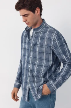 Camisa popel&iacute;n cuadros