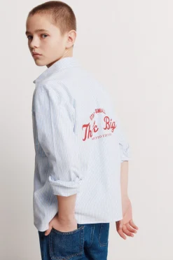 Camisa popelin rayas ni&ntilde;o