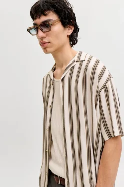 Camisa relaxed viscosa rayas