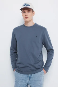 Camiseta básica manga larga acabado suave