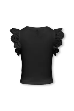 Camiseta de canal&eacute; con volantes bordados
