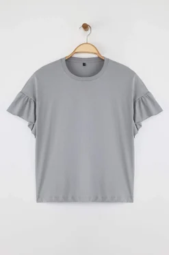 Camiseta de manga corta volantes
