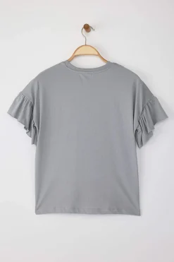 Camiseta de manga corta volantes