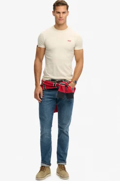 Camiseta manga corta básica con logotipo pequeño