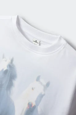 Camiseta manga corta caballo ni&ntilde;a
