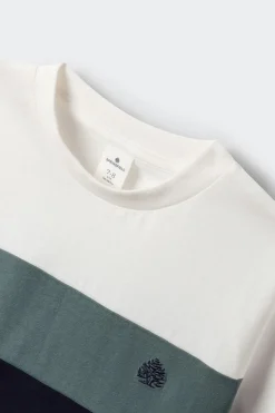Camiseta manga corta color block ni&ntilde;o