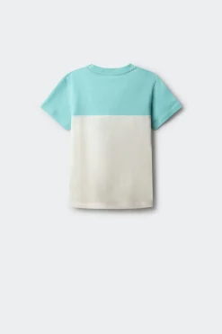 Camiseta manga corta color block ni&ntilde;o