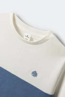 Camiseta manga corta color block ni&ntilde;o